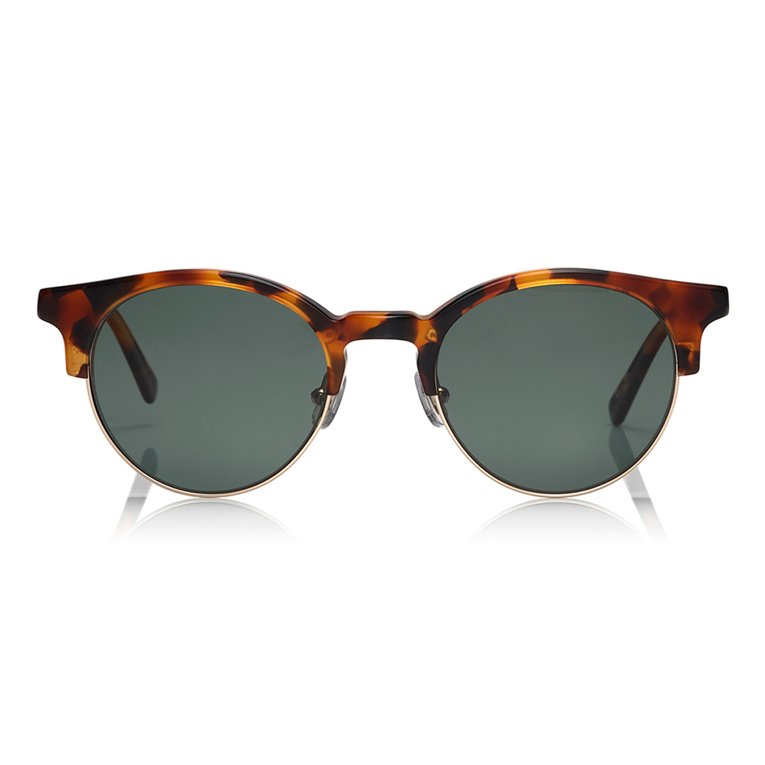 OWNDAYS | SUN Brown Demi Full Rim Round left side