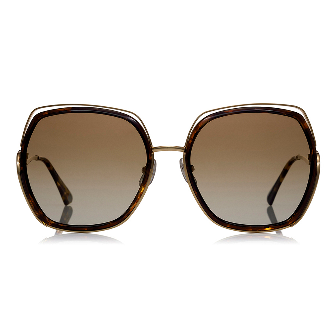 OWNDAYS | SUN Brown Demi Full Rim Polygon left side