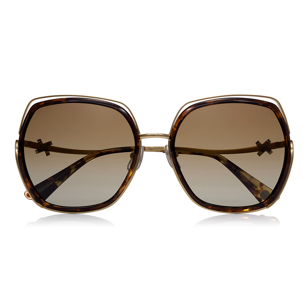 OWNDAYS | SUN Brown Demi Full Rim Polygon right side