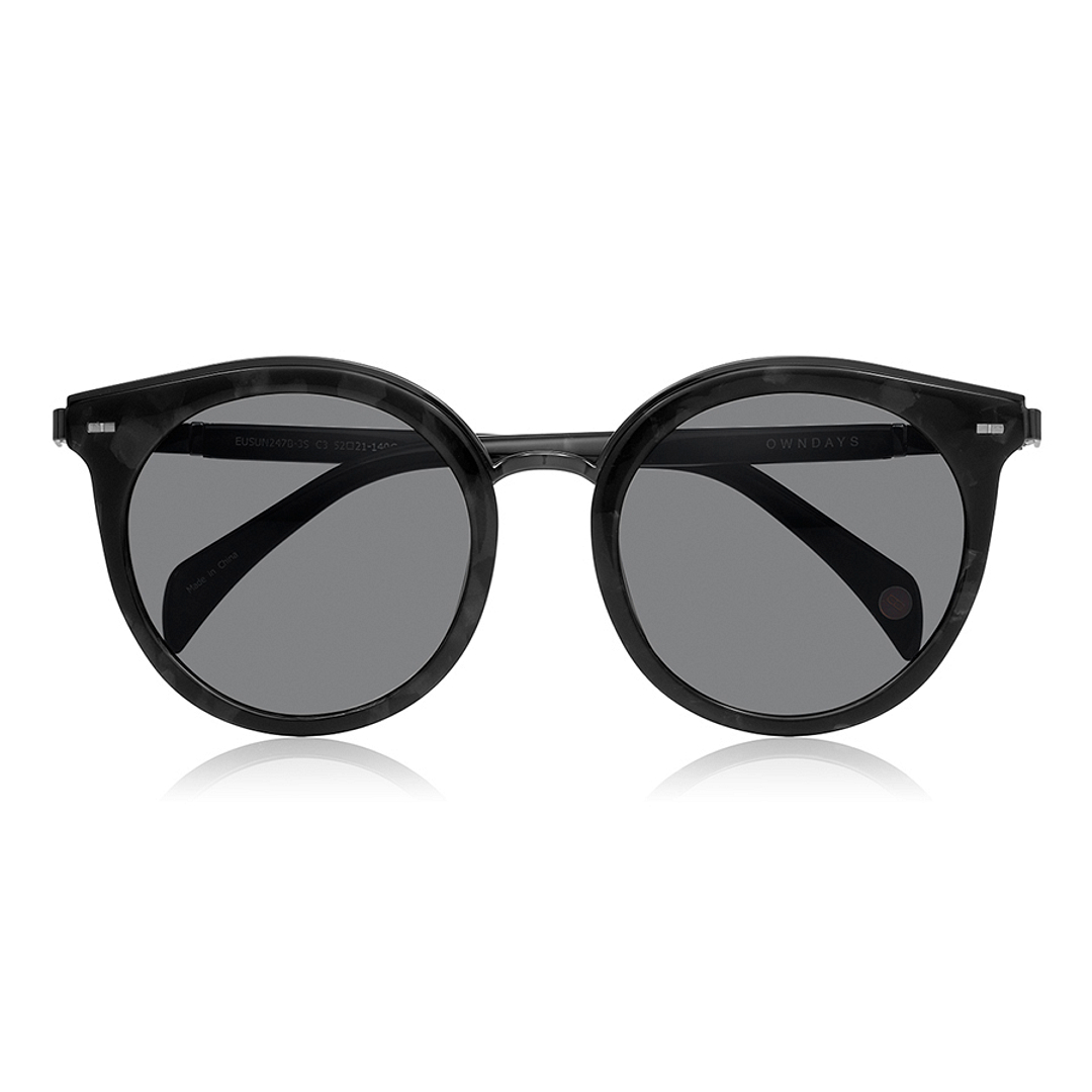 OWNDAYS | SUN Black Demi Full Rim Round right side