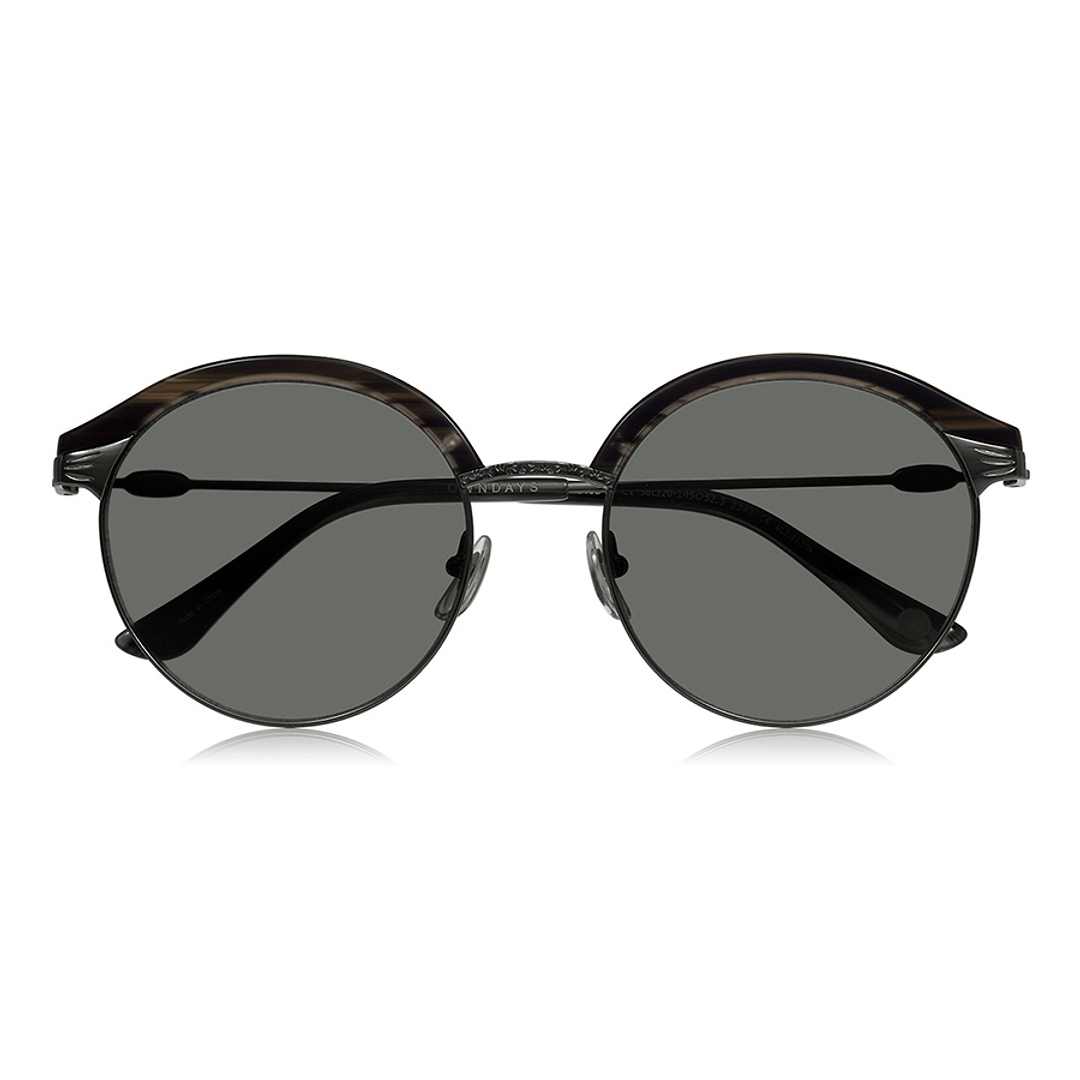 OWNDAYS | SUN Light Gray Half Rim Browline right side