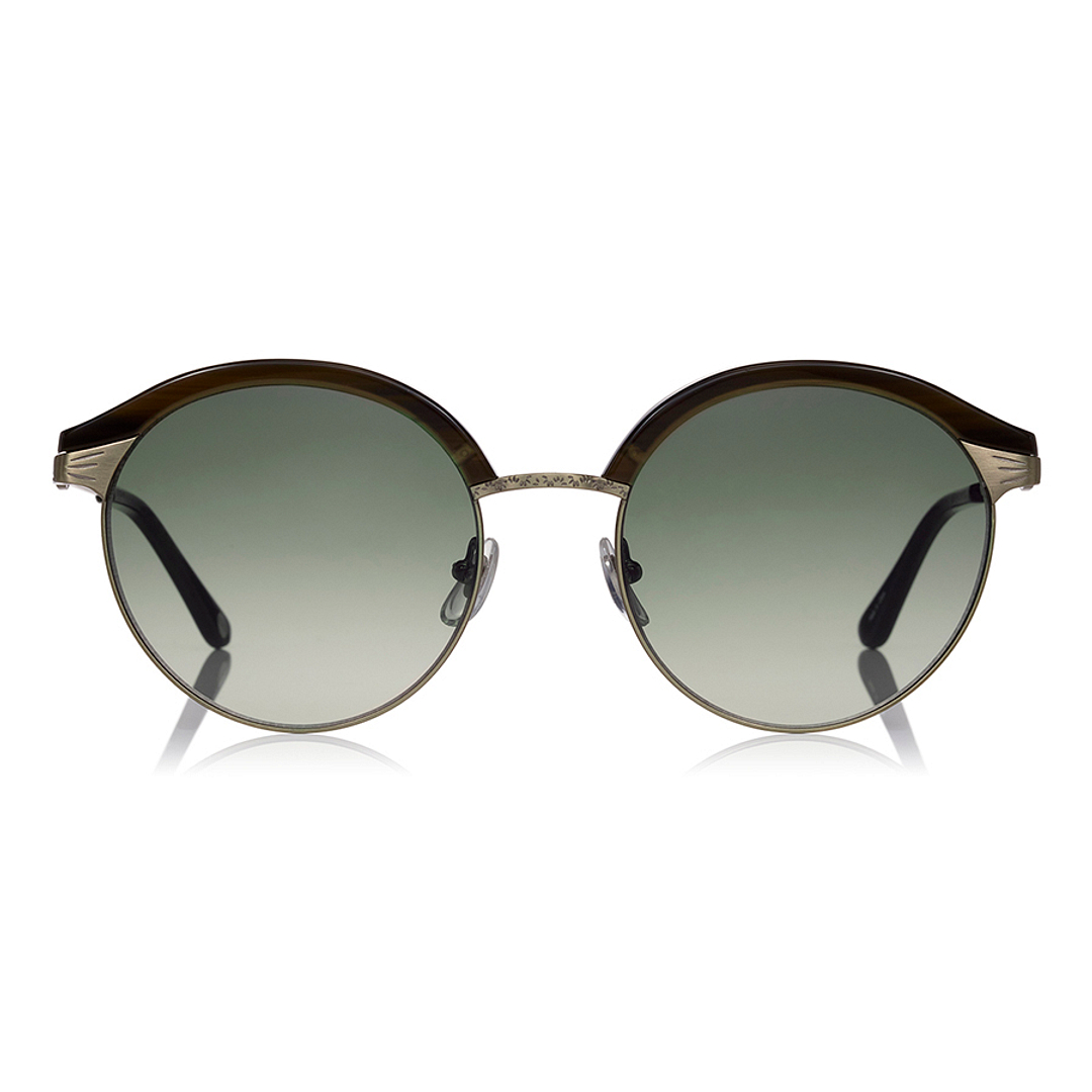 OWNDAYS | SUN Tan Brown Half Rim Browline left side