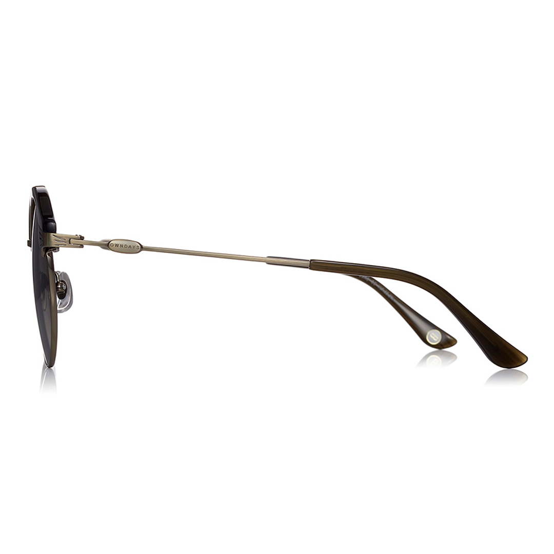 OWNDAYS | SUN Tan Brown Half Rim Browline left side