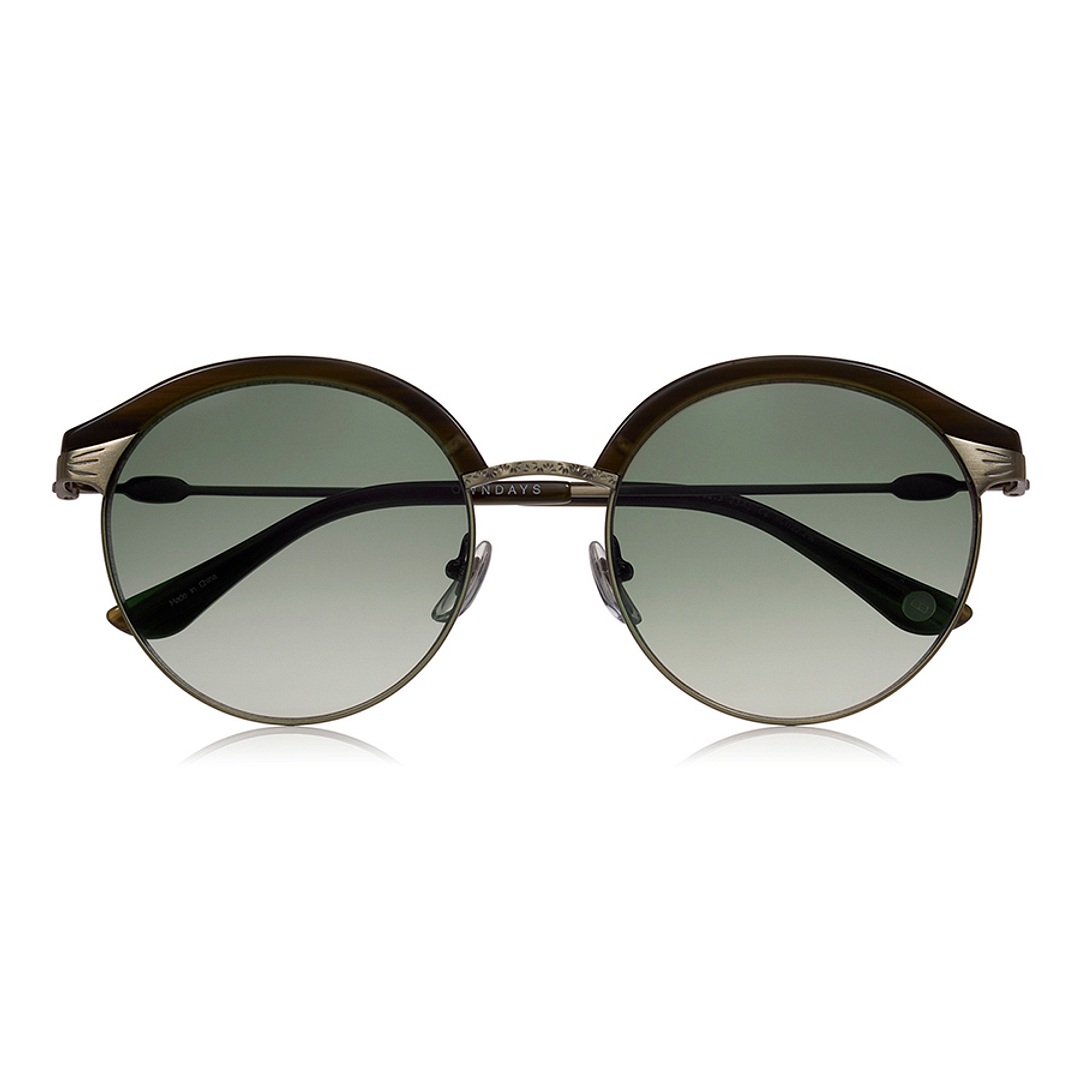 OWNDAYS | SUN Tan Brown Half Rim Browline right side