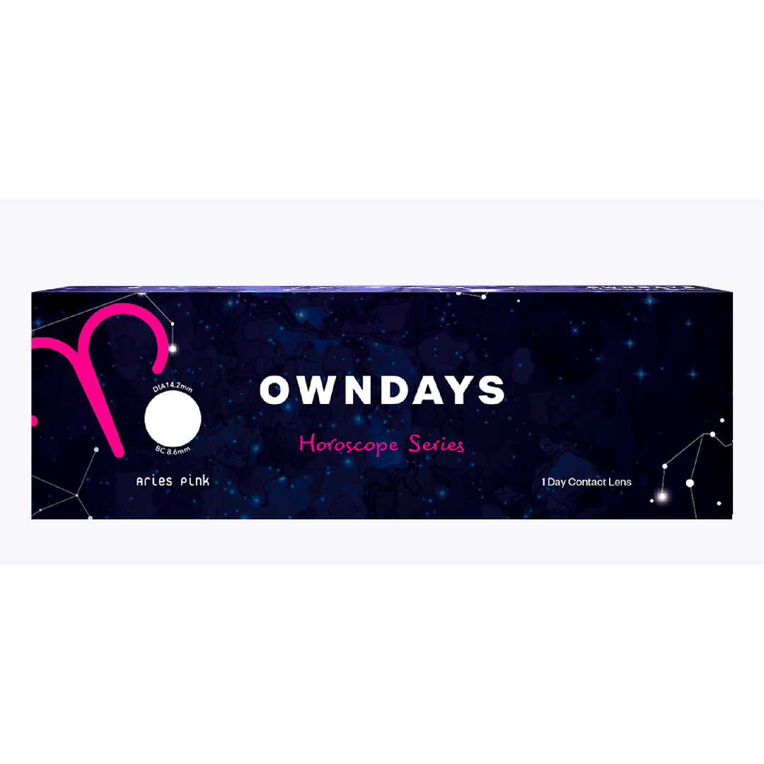 OWNDAYS Owndays Horoscope Daily Disposable Capricorn Violet Plano and Power 10 LP Contact Lens left side