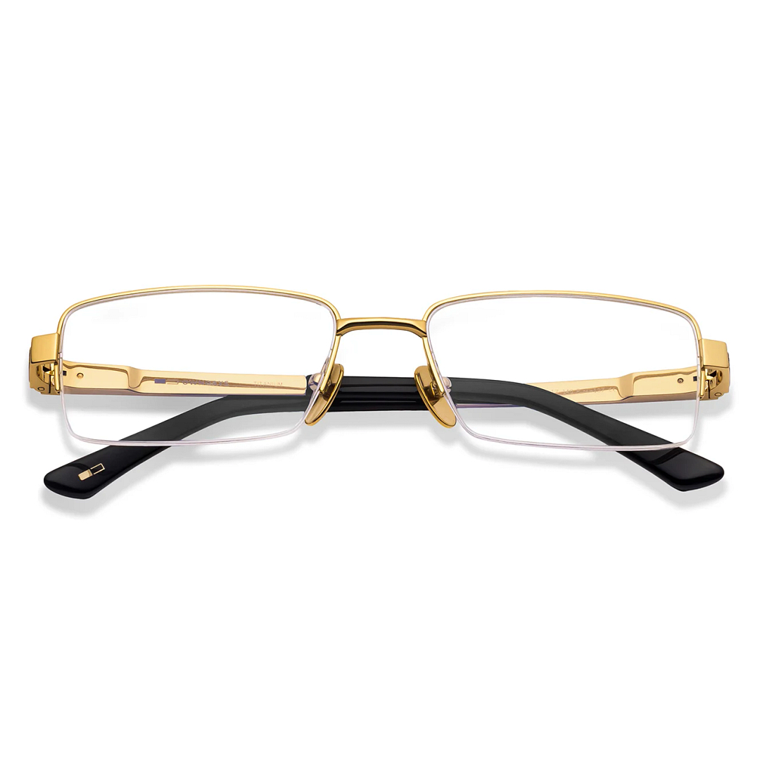 Buy Gold Black Gold Half Rim Rectangle OWNDAYS Titanium OD E50019