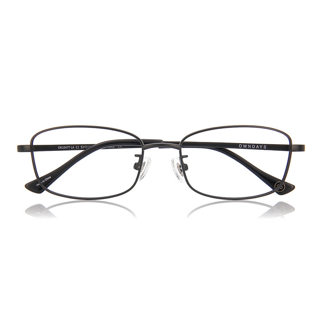 OWNDAYS | ESSENTIAL Black Full Rim Rectangle right side