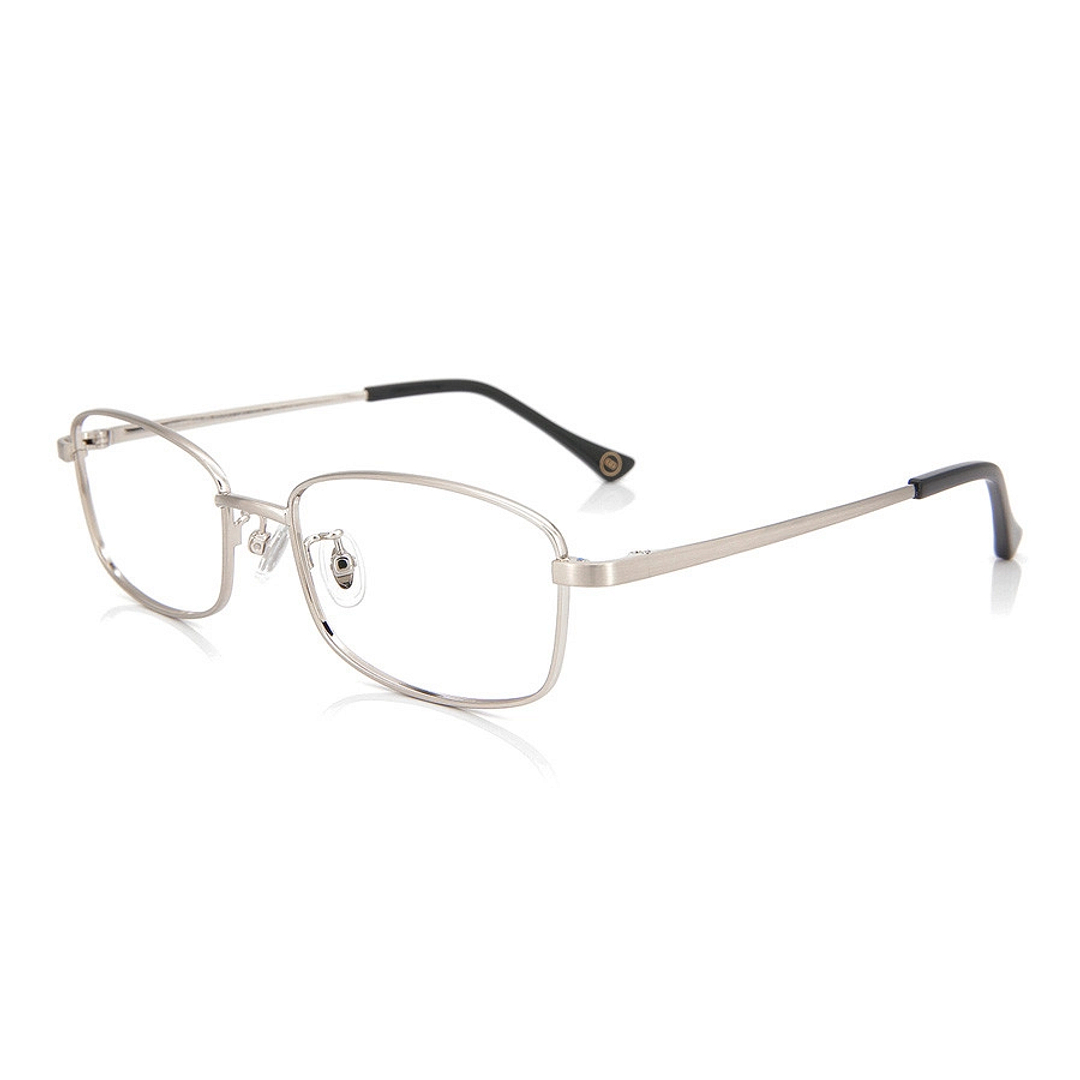 OWNDAYS | ESSENTIAL Silver Full Rim Rectangle left side