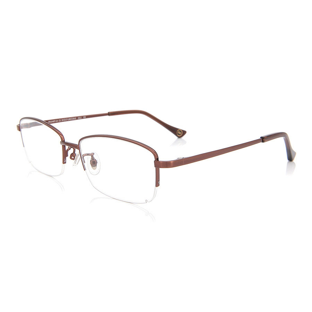 OWNDAYS | ESSENTIAL Light Brown Full Rim Rectangle left side