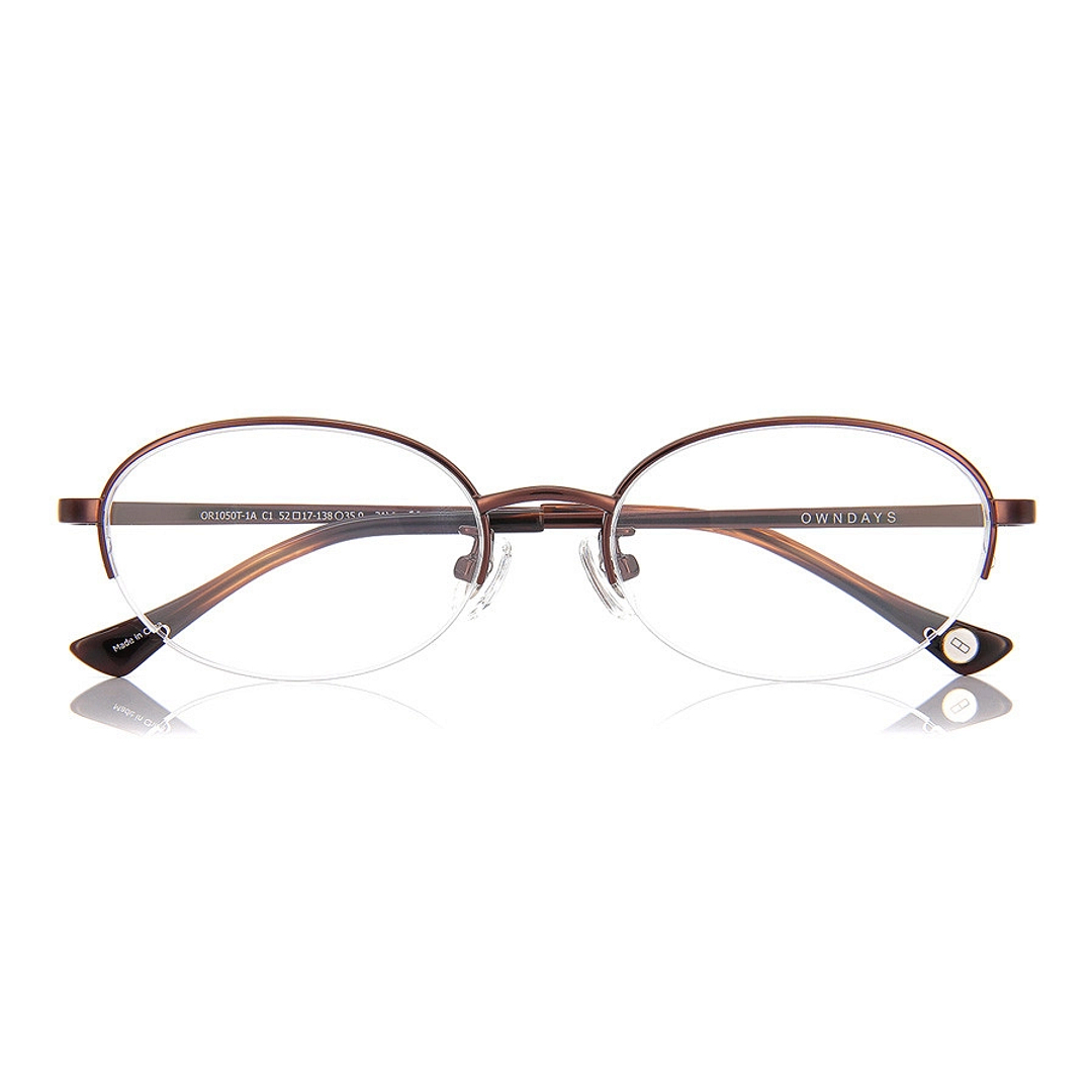 OWNDAYS | ESSENTIAL Light Brown Full Rim Oval right side