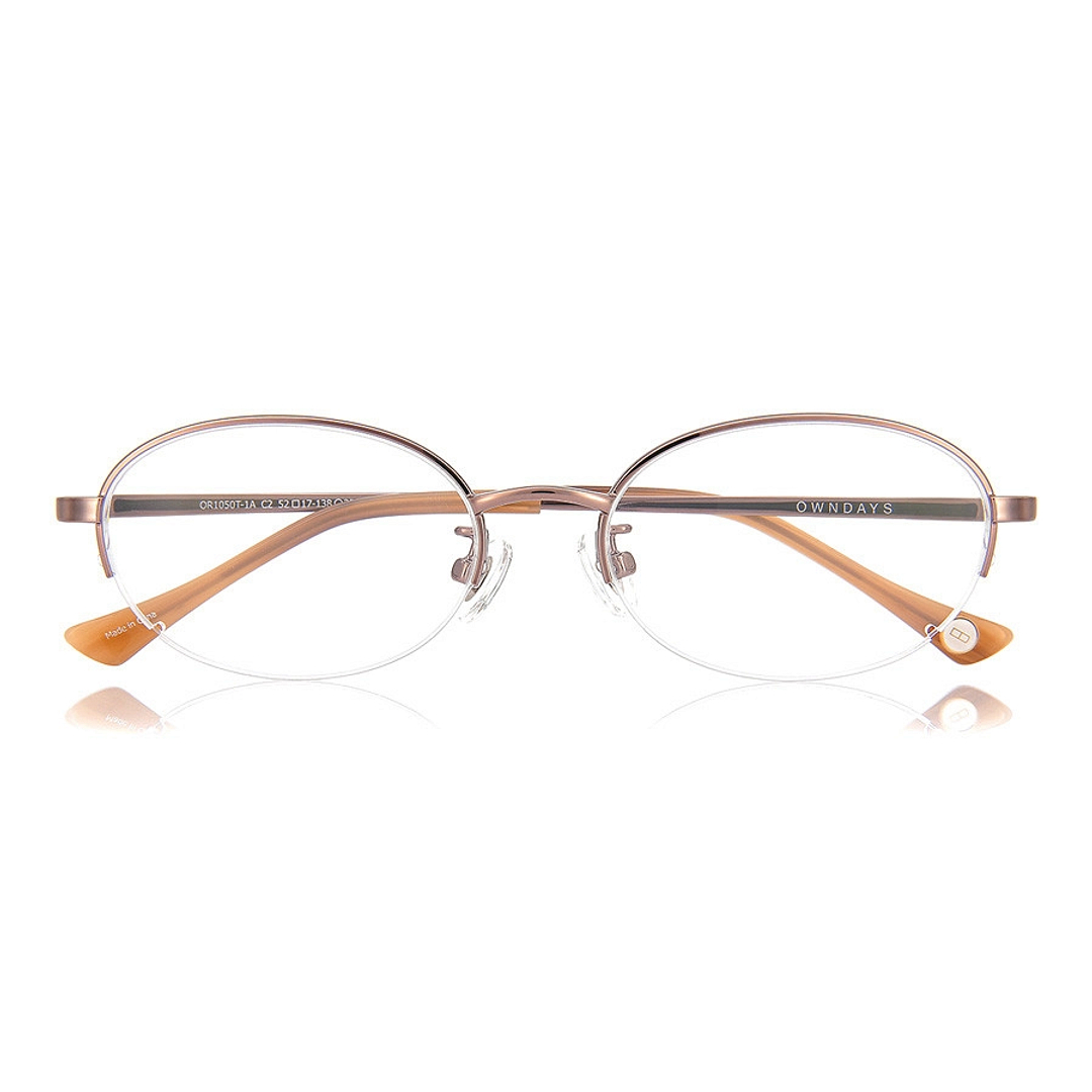 OWNDAYS | ESSENTIAL Light Brown Full Rim Oval right side