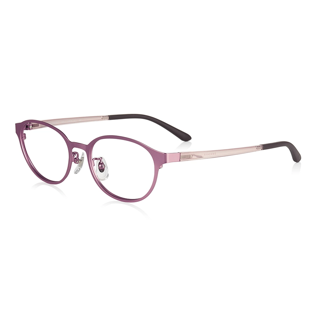 OWNDAYS | ESSENTIAL Matte Pink Full Rim Oval left side