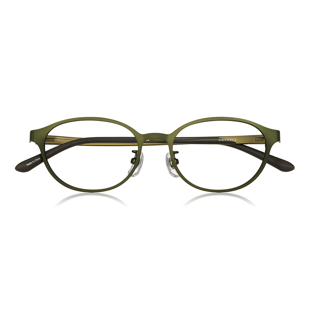 OWNDAYS | ESSENTIAL Matte Khaki Full Rim Oval right side