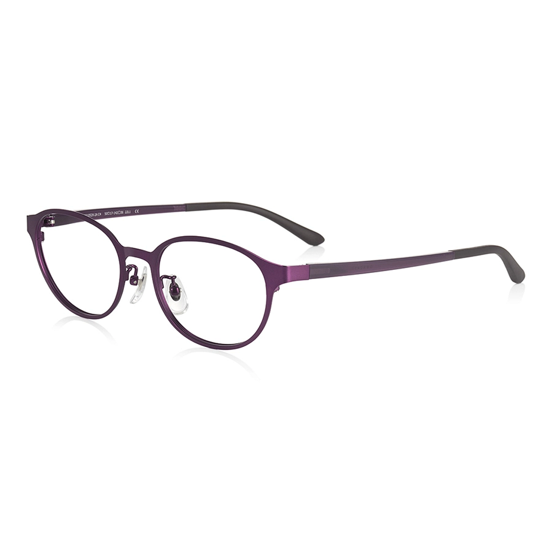 OWNDAYS | ESSENTIAL Matte Purple Full Rim Oval left side