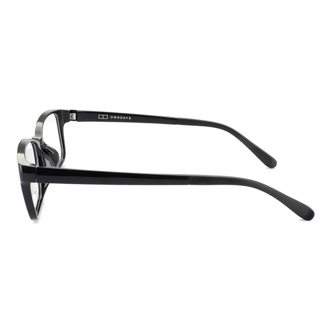 OWNDAYS | ESSENTIAL Black Full Rim Rectangle left side