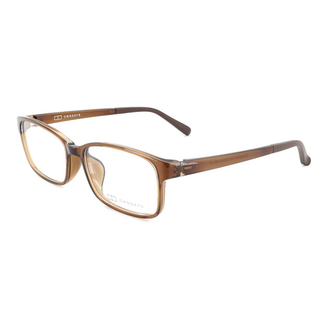 OWNDAYS | ESSENTIAL Light Brown Full Rim Rectangle left side