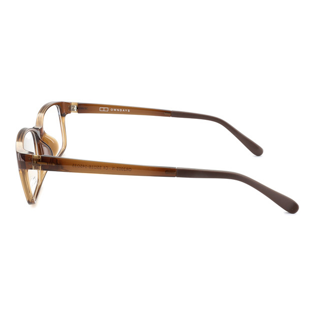 OWNDAYS | ESSENTIAL Light Brown Full Rim Rectangle left side