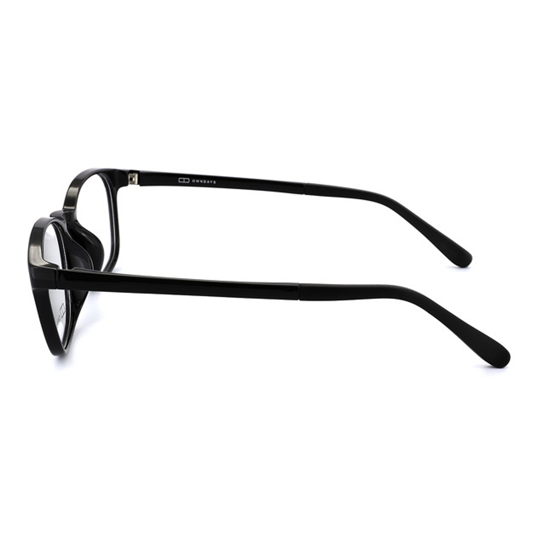 OWNDAYS | ESSENTIAL Black Full Rim Boston left side