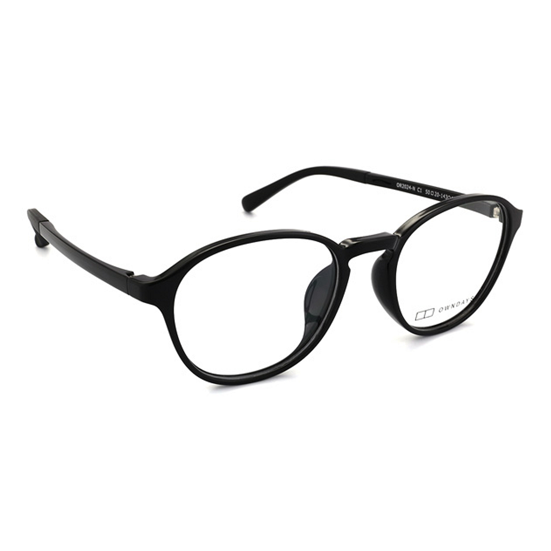 OWNDAYS | ESSENTIAL Black Full Rim Boston left side
