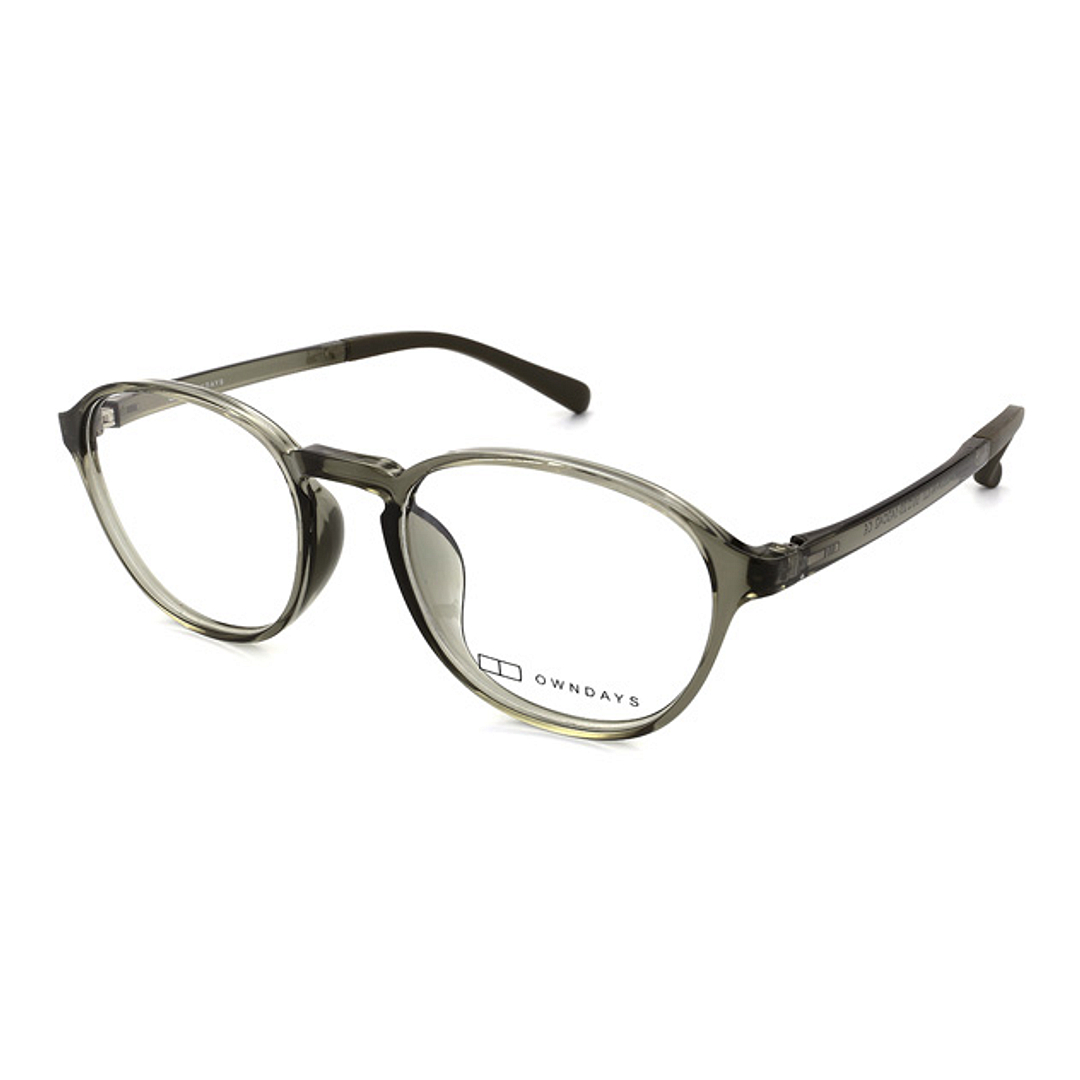 OWNDAYS | ESSENTIAL Crystal Transparent Full Rim Boston left side