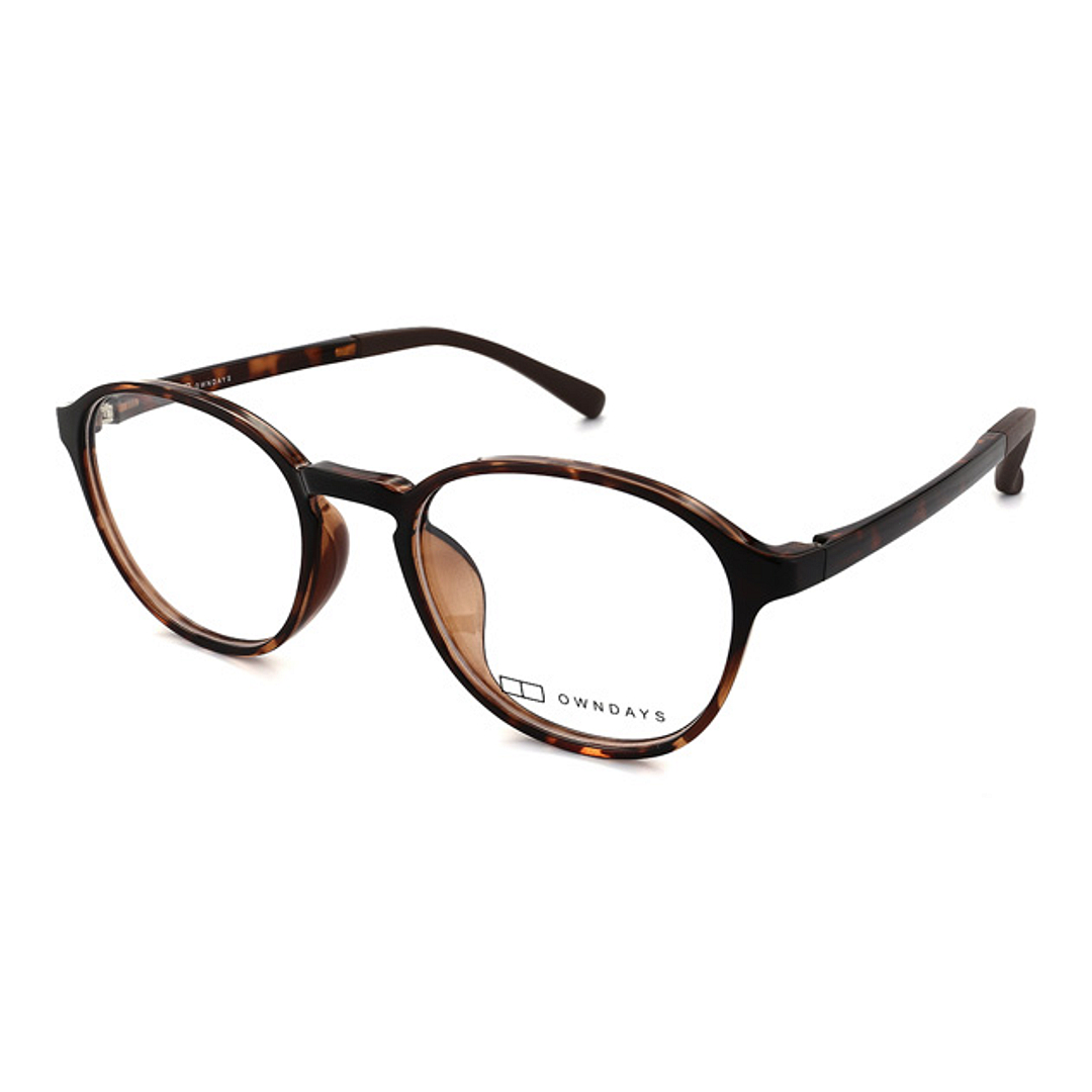 OWNDAYS | ESSENTIAL Light Brown Full Rim Boston left side