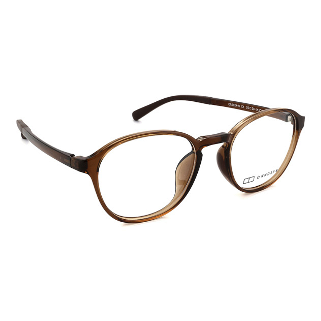 OWNDAYS | ESSENTIAL Light Brown Full Rim Boston left side