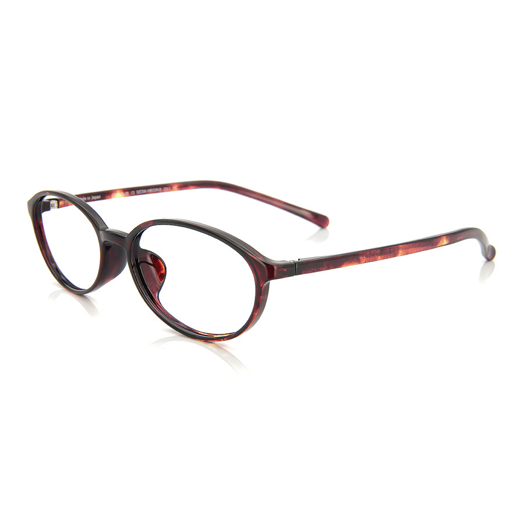 OWNDAYS | ESSENTIAL Light Brown Full Rim Oval left side