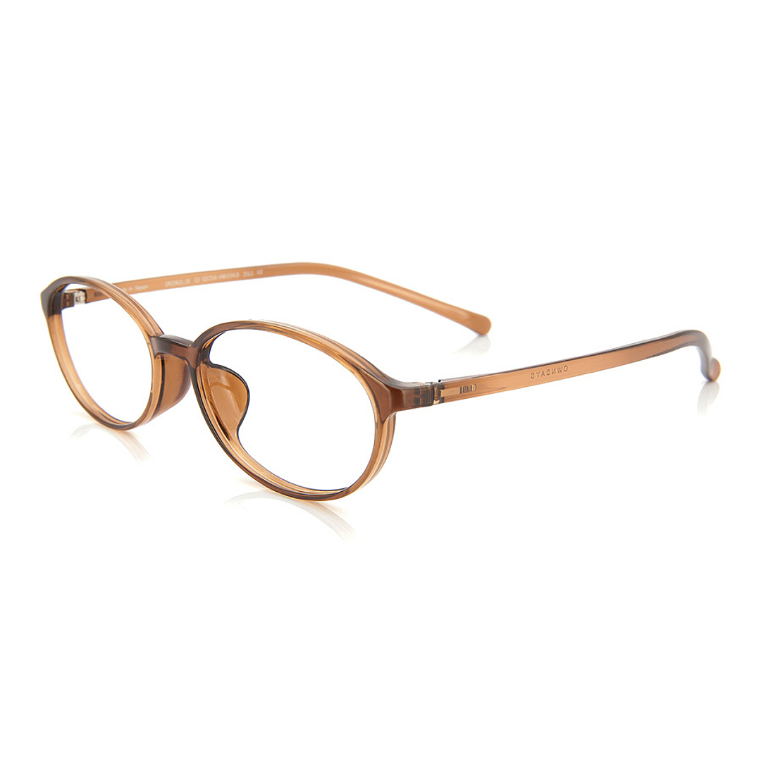 OWNDAYS | ESSENTIAL Light Brown Full Rim Oval left side