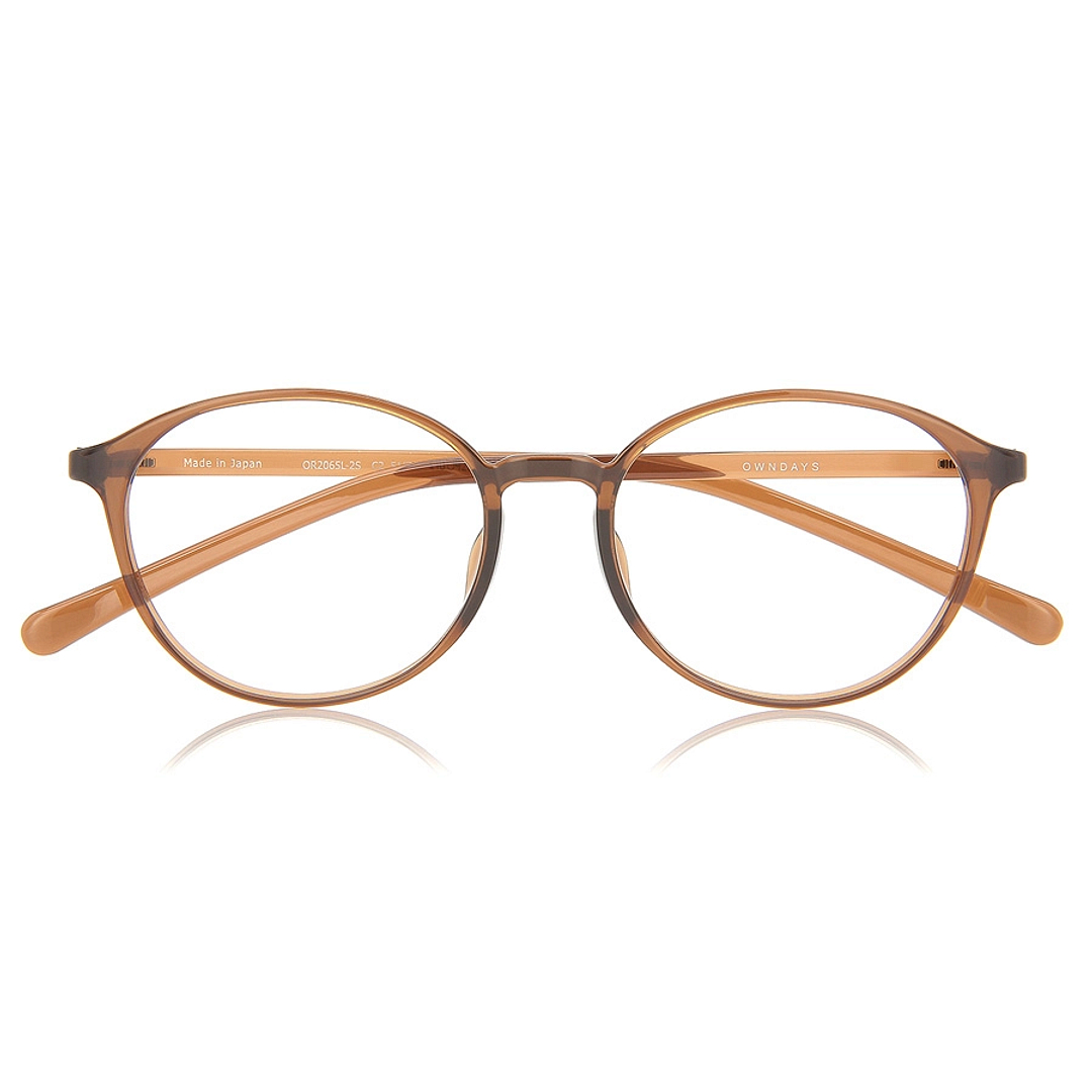 OWNDAYS | ESSENTIAL Light Brown Full Rim Boston right side