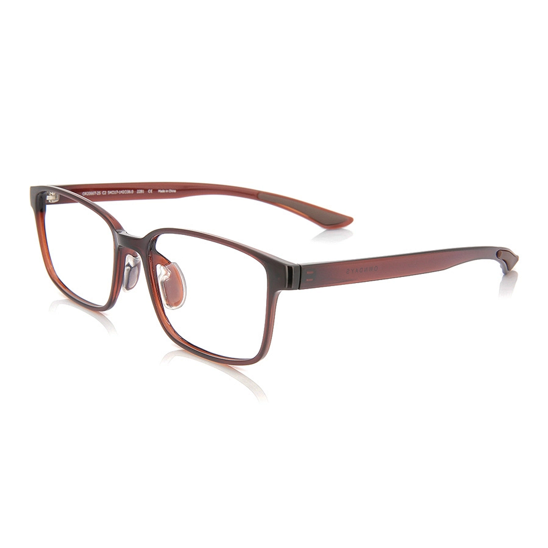 OWNDAYS | ESSENTIAL Light Brown Full Rim Rectangle left side