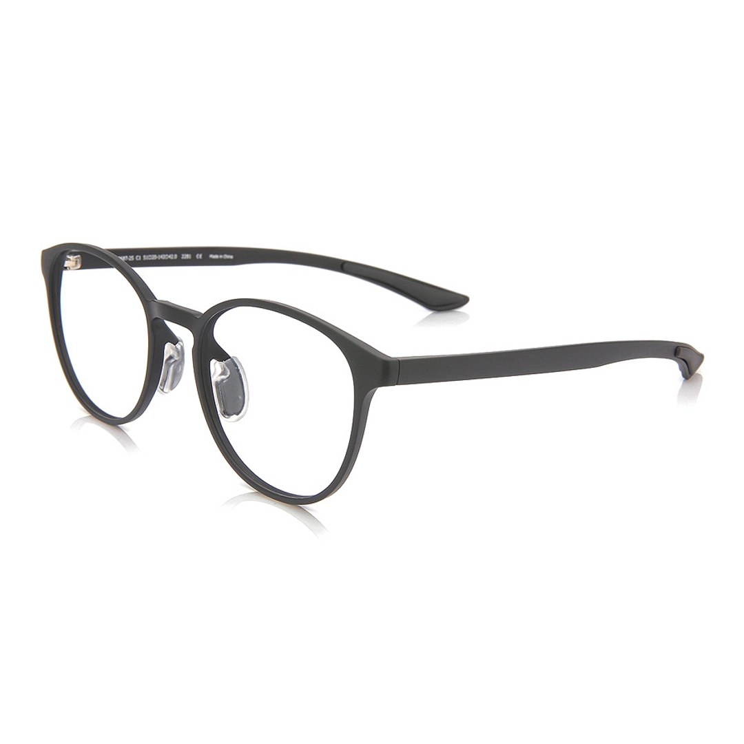 OWNDAYS | ESSENTIAL Matte Black Full Rim Boston left side