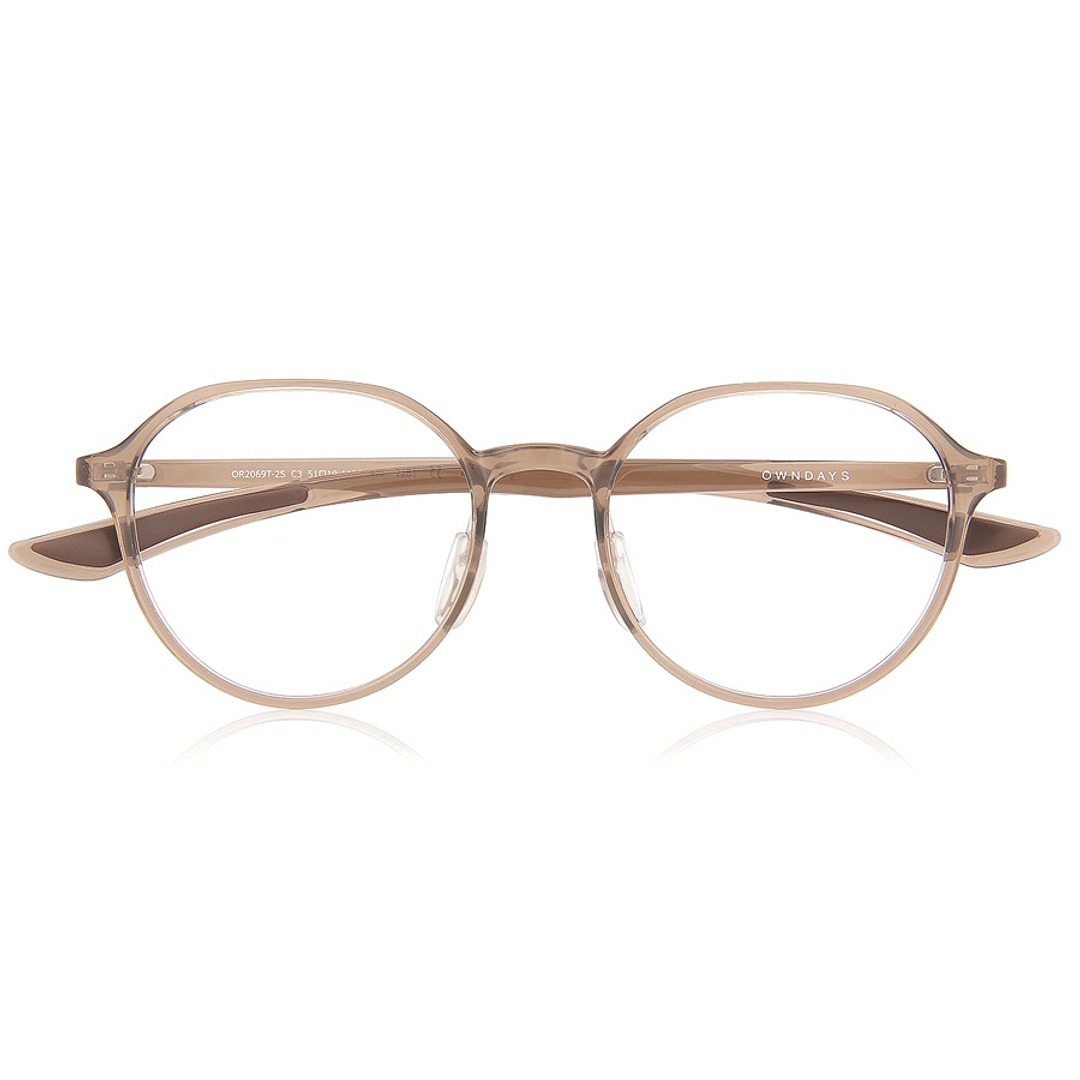 OWNDAYS | ESSENTIAL Light Brown Full Rim Boston right side