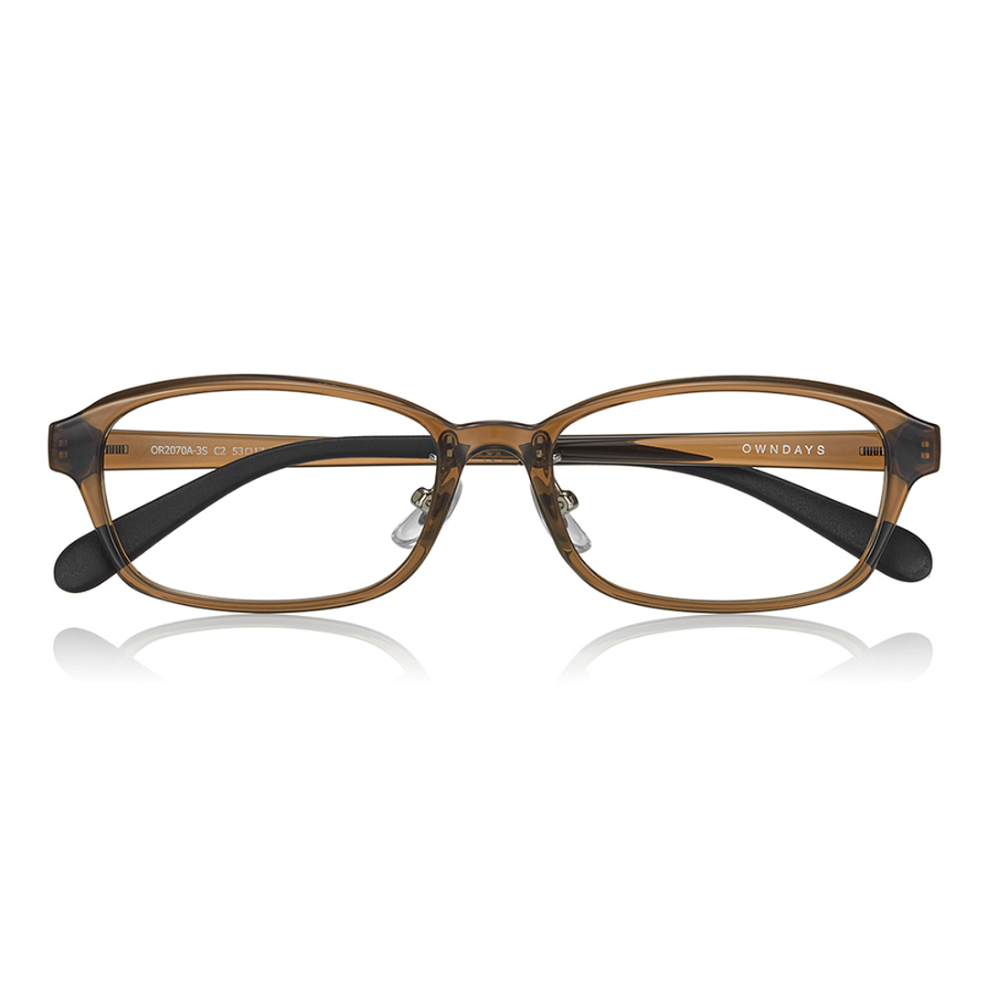 OWNDAYS | ESSENTIAL Light Brown Full Rim Rectangle right side