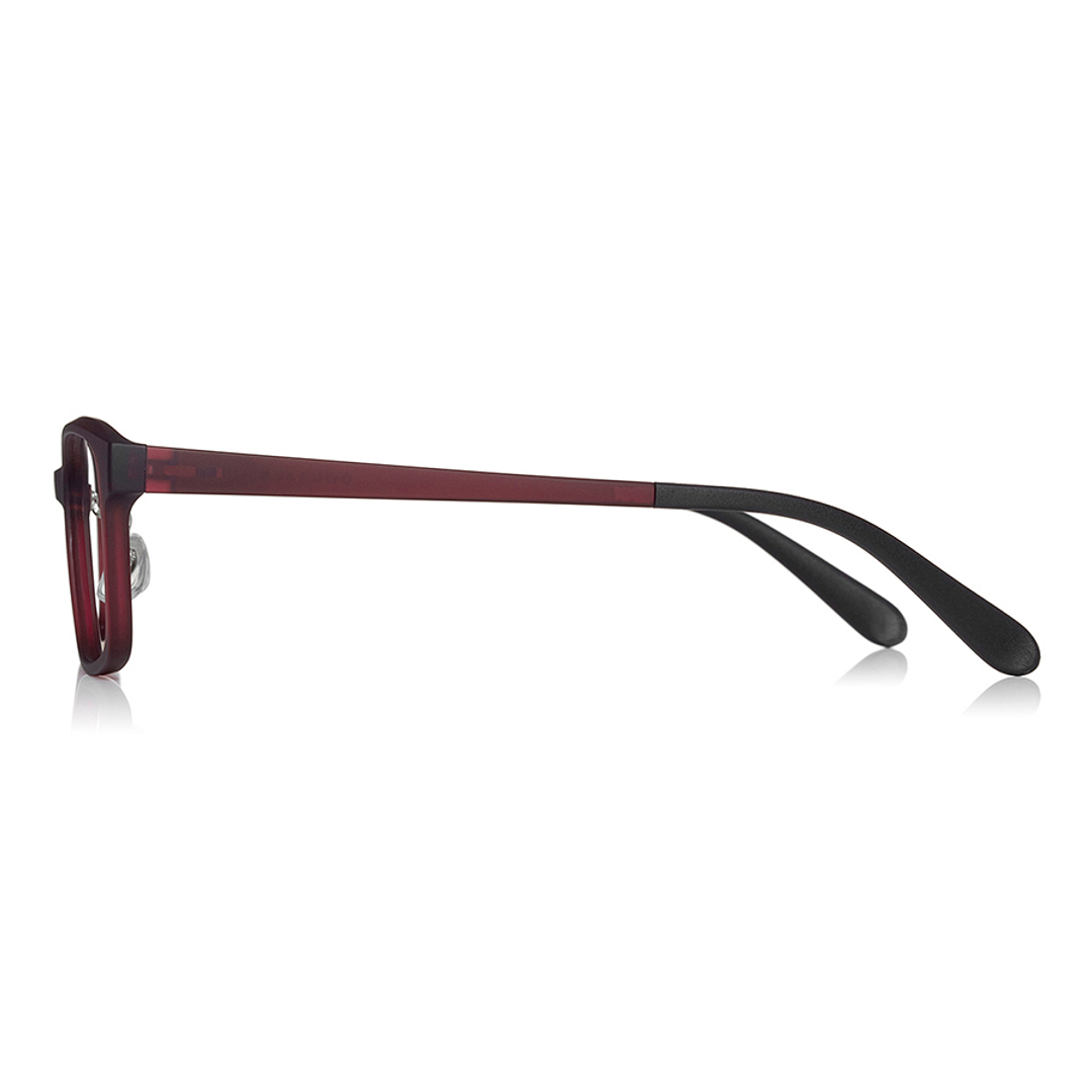 OWNDAYS | ESSENTIAL Matte Red Full Rim Rectangle left side