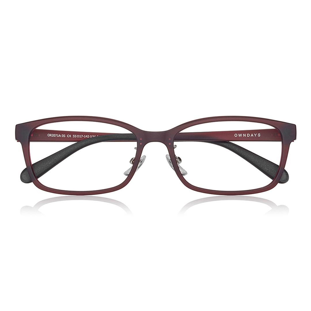 OWNDAYS | ESSENTIAL Matte Red Full Rim Rectangle right side