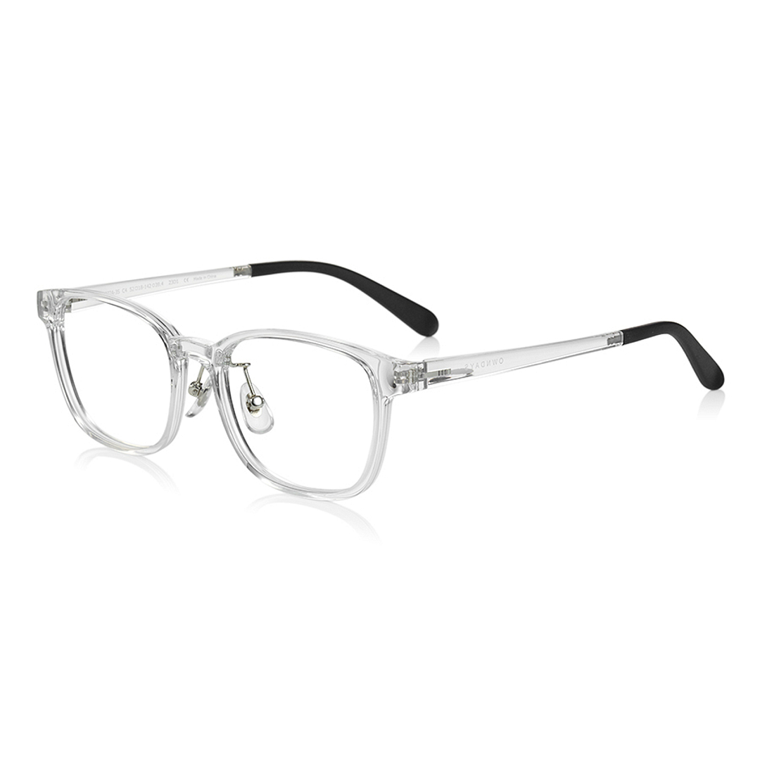OWNDAYS | ESSENTIAL Crystal Transparent Full Rim Wellington left side