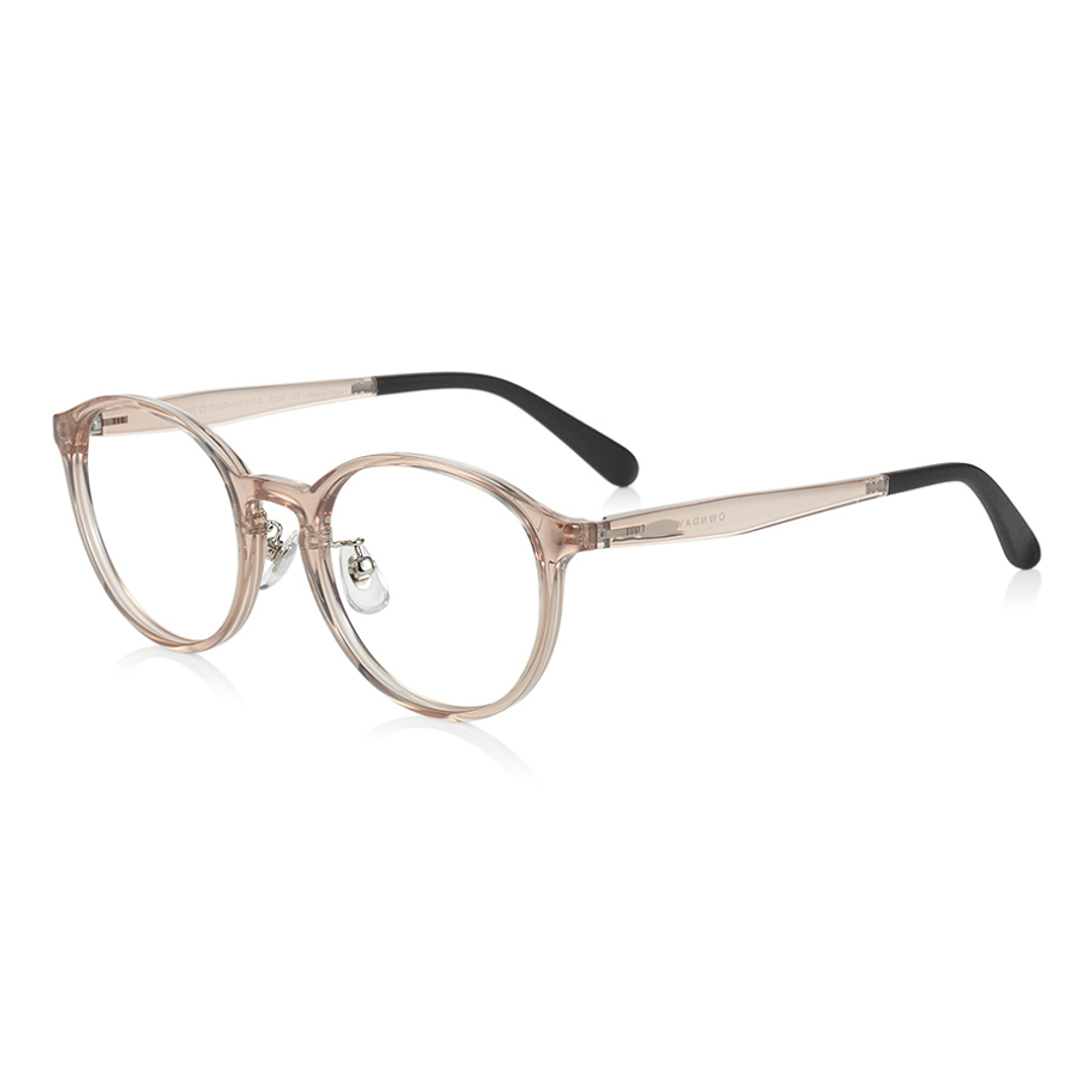 OWNDAYS | ESSENTIAL Clear Brown Full Rim Boston left side