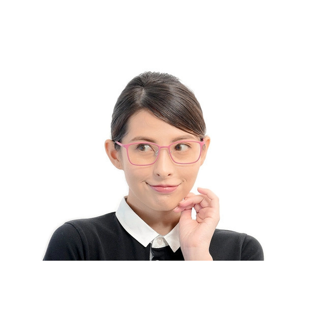 OWNDAYS PC Dark Pink Full Rim Square left side