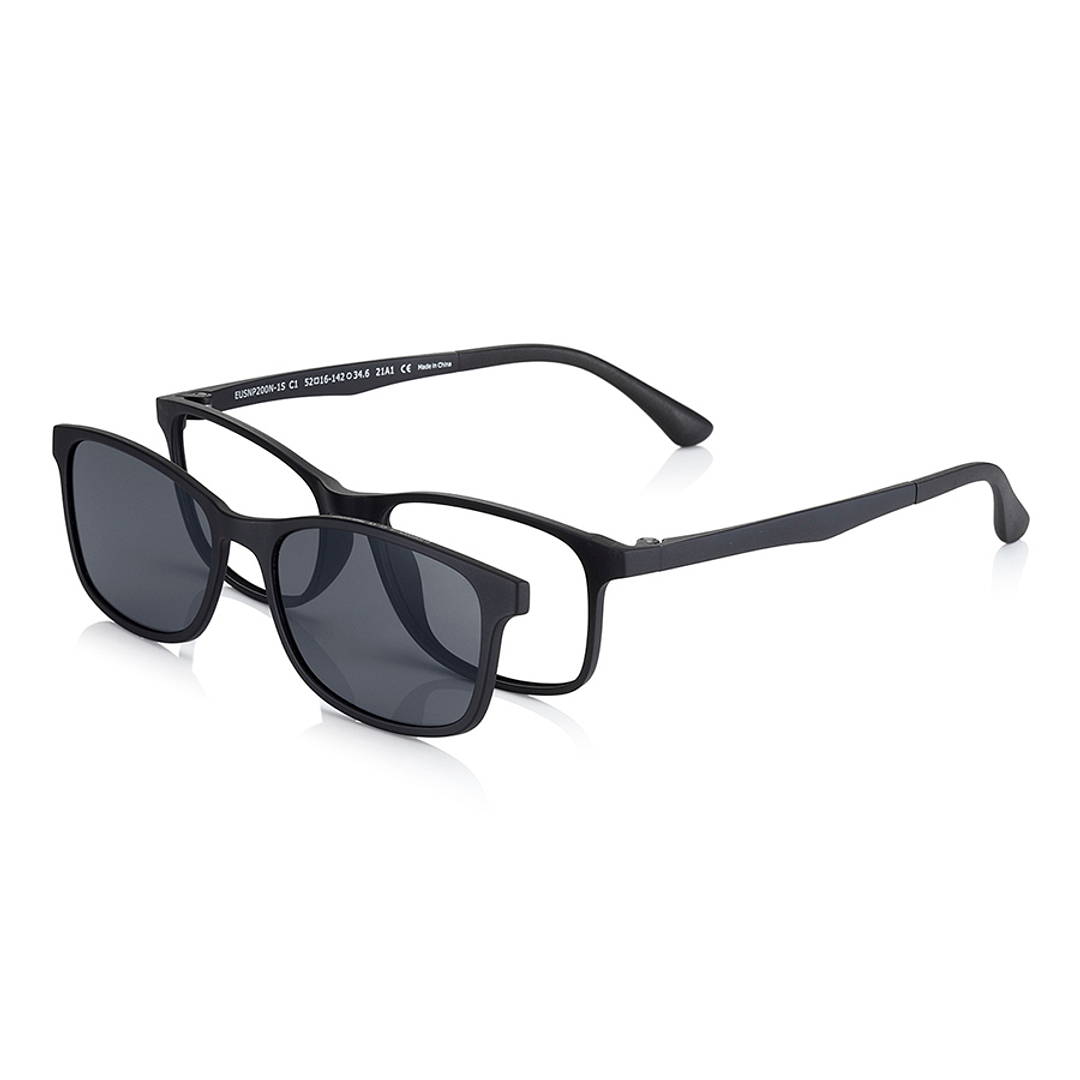 OWNDAYS | SUN Black Full Rim Rectangle left side