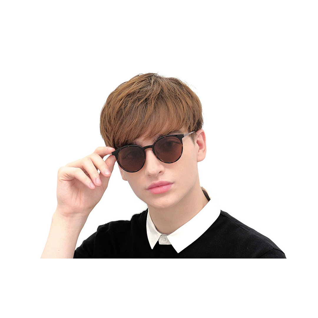 OWNDAYS | SUN Light Brown Full Rim Boston left side