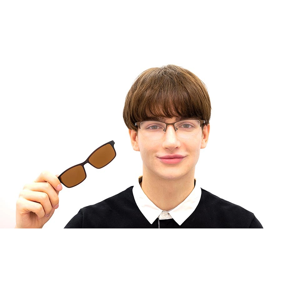 OWNDAYS | SUN Light Brown Full Rim Rectangle right side