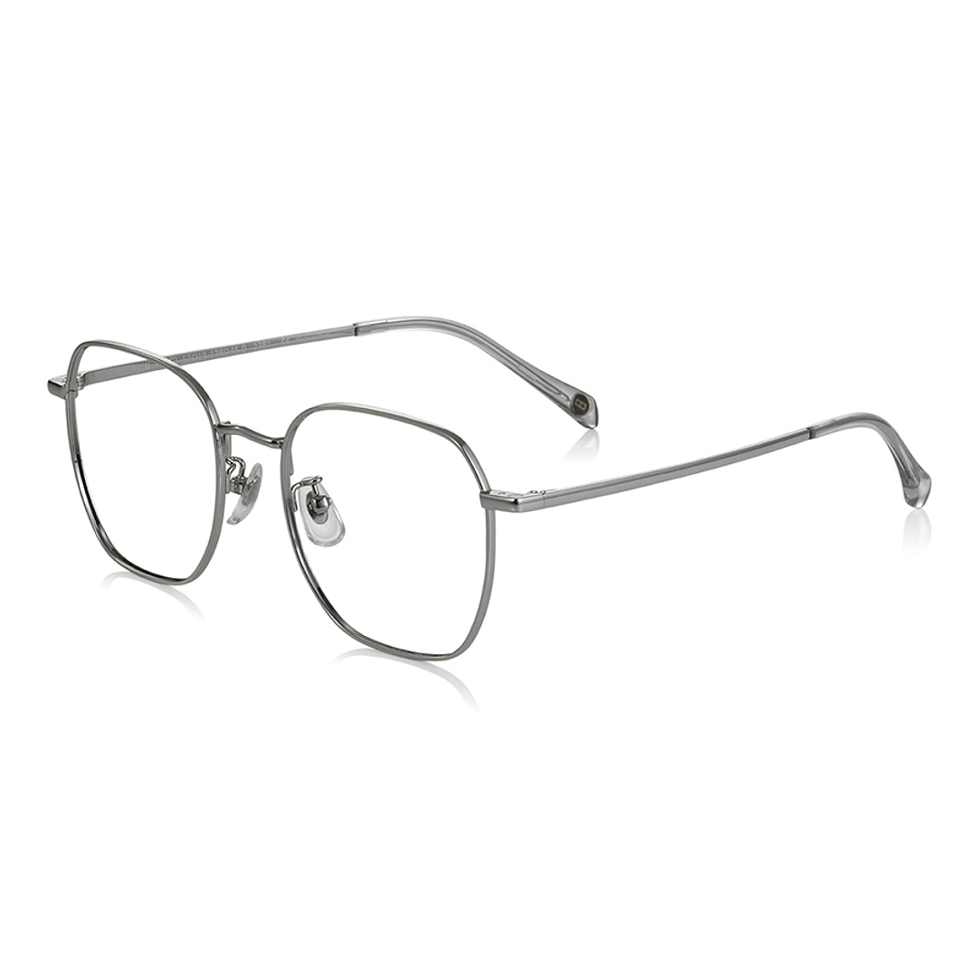OWNDAYS | SUN Silver Full Rim Polygon left side