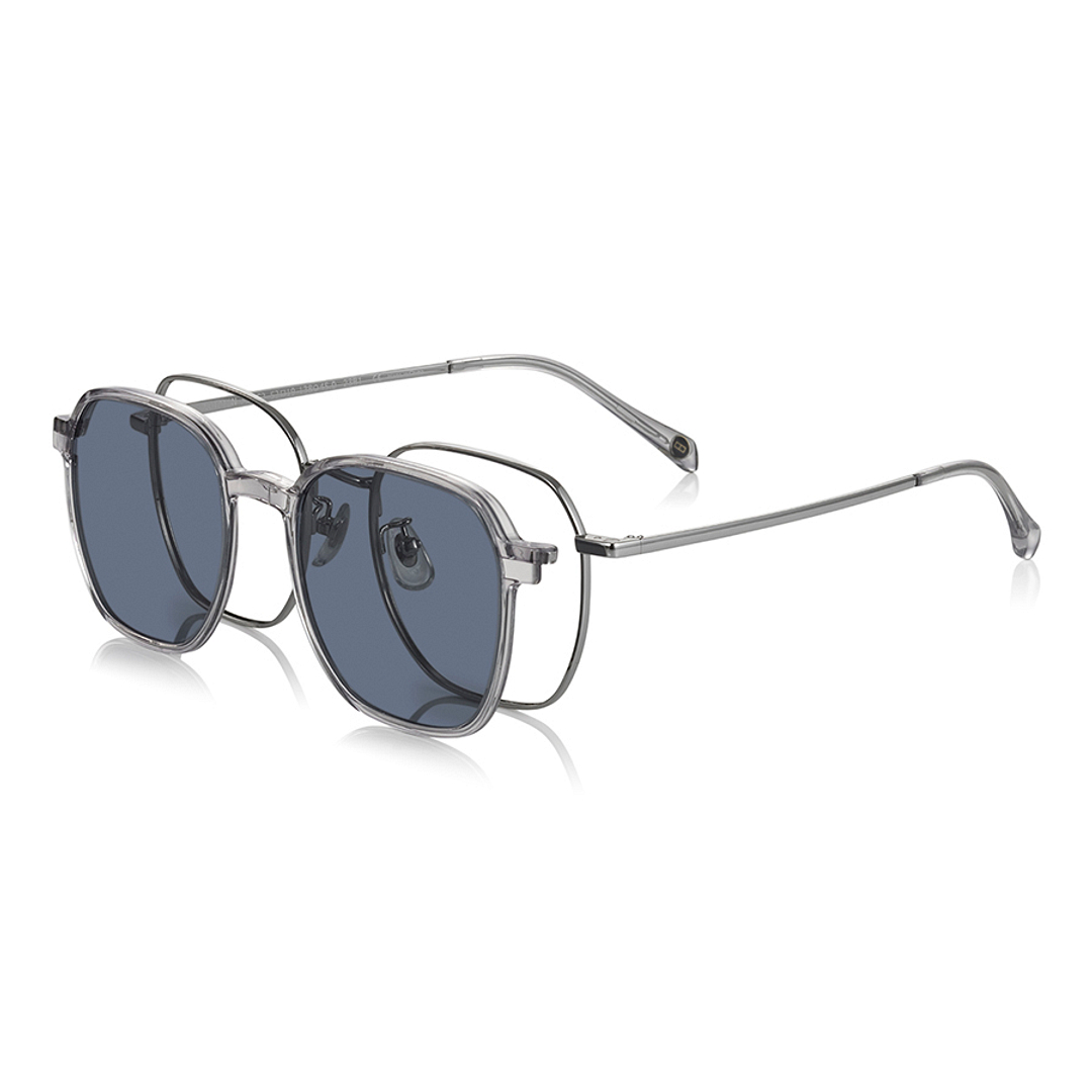 OWNDAYS | SUN Silver Full Rim Polygon left side