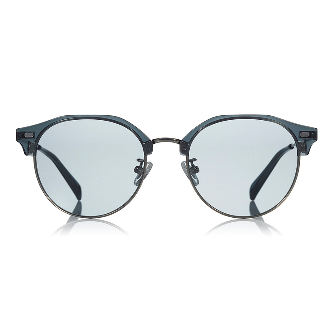 OWNDAYS | SUN Light Gray Half Rim Browline left side