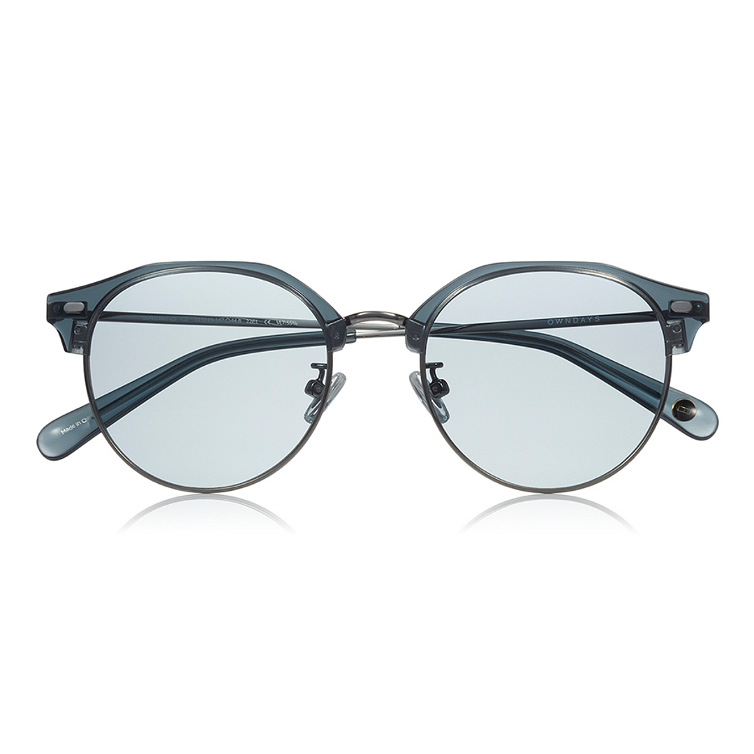 OWNDAYS | SUN Light Gray Half Rim Browline right side