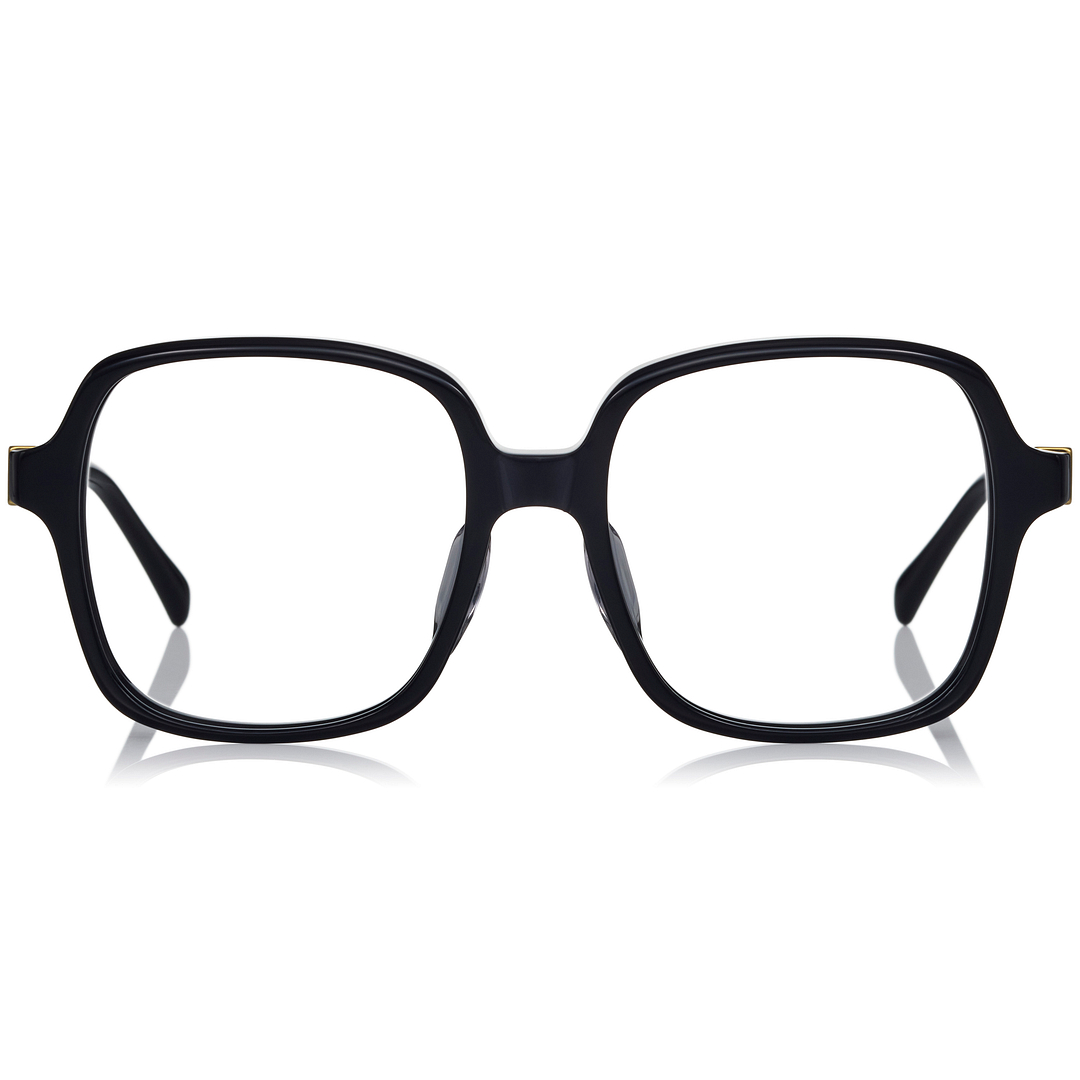 OWNDAYS × MAKIKO TAKIZAWA Black Full Rim Wellington left side