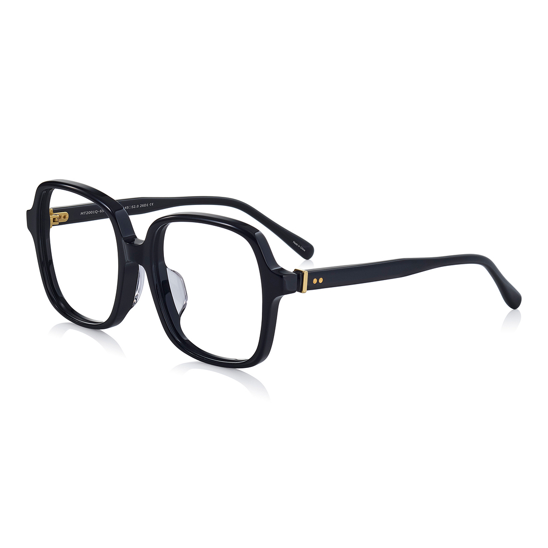 OWNDAYS × MAKIKO TAKIZAWA Black Full Rim Wellington right side