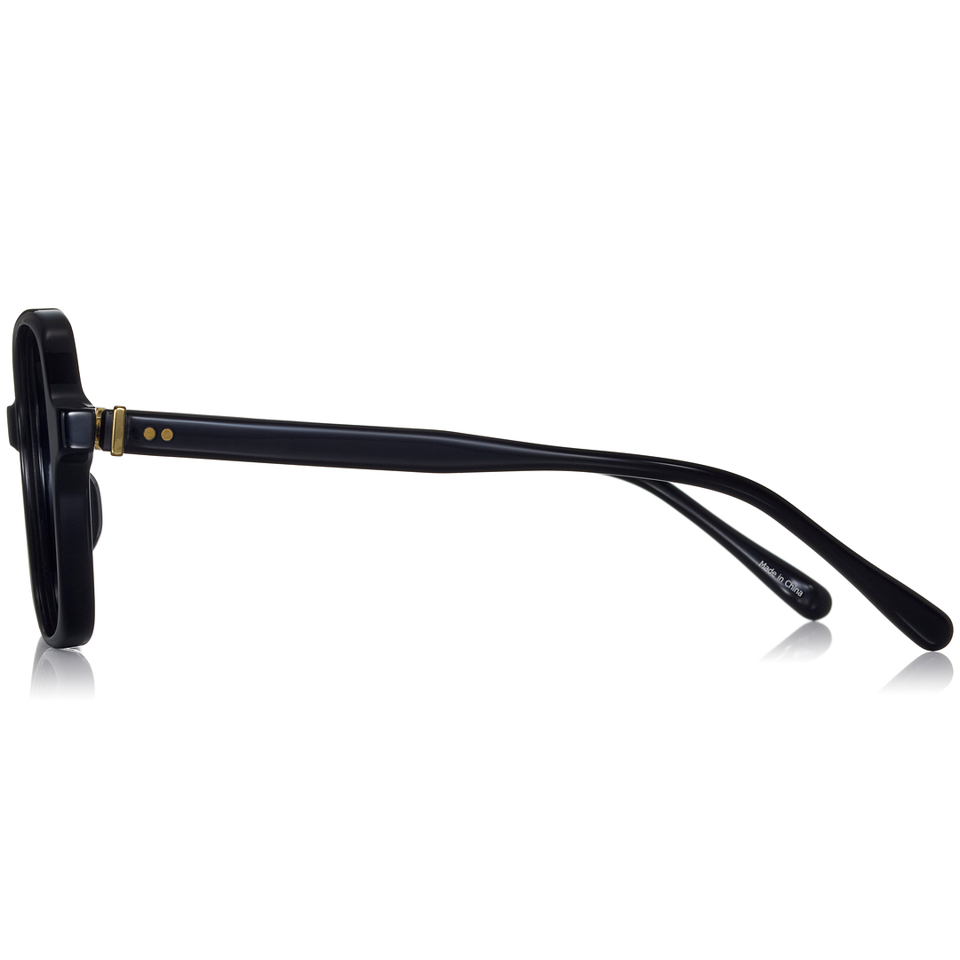 OWNDAYS × MAKIKO TAKIZAWA Black Full Rim Wellington left side