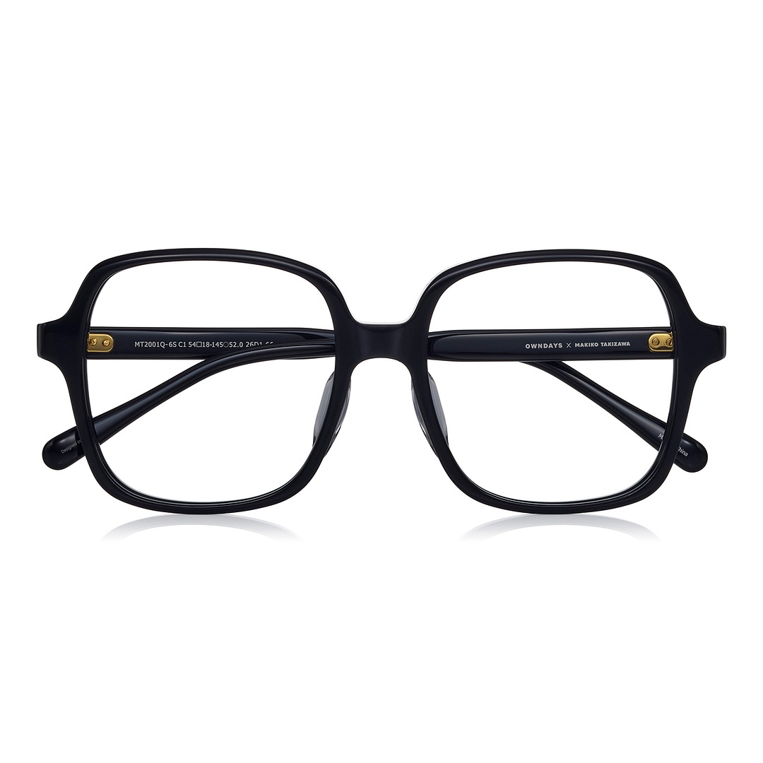 OWNDAYS × MAKIKO TAKIZAWA Black Full Rim Wellington right side