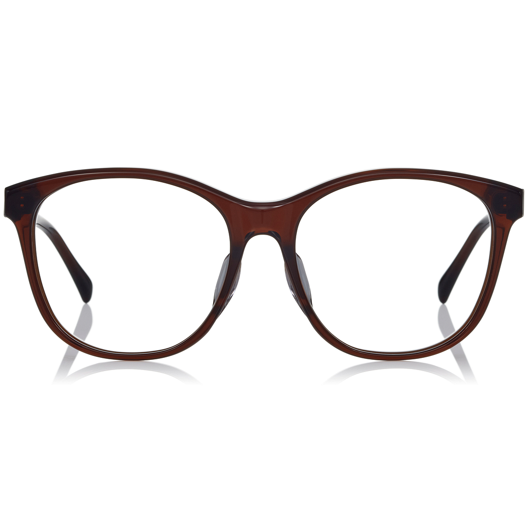 OWNDAYS × MAKIKO TAKIZAWA Brown Full Rim Wellington left side